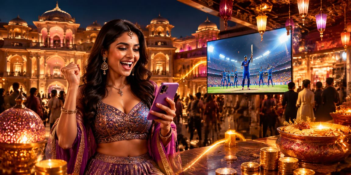 Bright Indian lottery and betting scene representing excitement