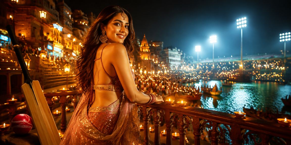 Cricket season at Varanasi ghats and online betting interface